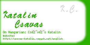 katalin csavas business card